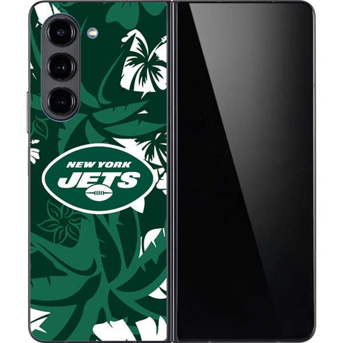 NFL New York Jets Tropical Print Galaxy Z Fold5 5G Skin